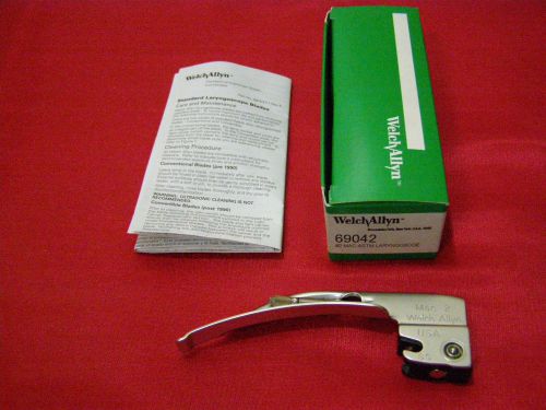 1-WELCH ALLYN Ref#69042, Mac Laryngoscope Blade, Size 2 Diagnostic Instruments