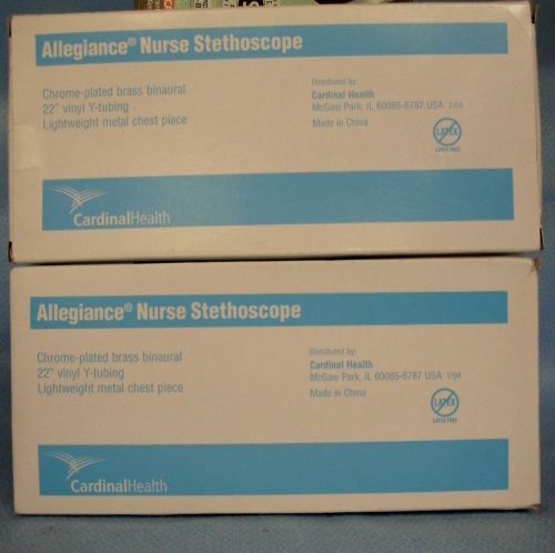 2 Cardinal Health  Allegiance Nurse Stethoscopes #75-428-010