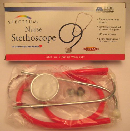 Mabis spectrum nurse stethoscope model 10-428-080 red for sale
