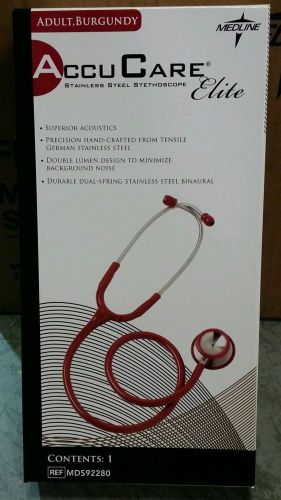 Medline Accucare Elite Stethoscope, Adult Burgundy MDS92280