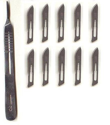 10 Surgical  Blades# 11 with Scalpel Handle # 3 Dental