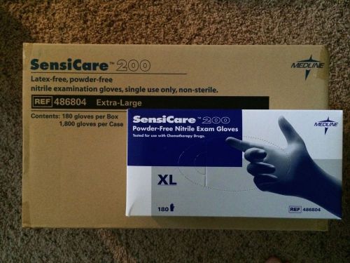 Medline Sensi Care 200 Powder-Free Nitrile Exam Gloves Blue 180/Box Extra Large