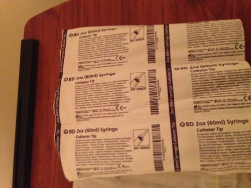 Lot-of- 7  -BD-SYRINGES-WITH-CATHETER-TIP-60ML-60CC-2OZ