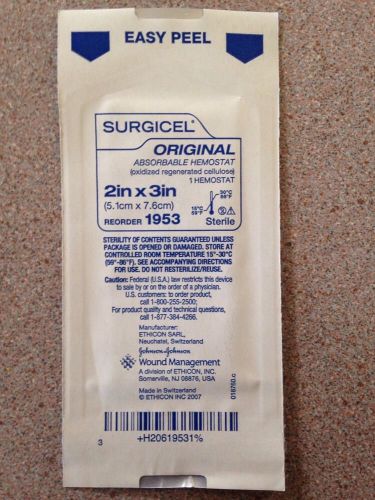 (1) Ethicon Surgicel 2&#034;x3&#034; Absorbable Hemostat #1953 In-date 02/15