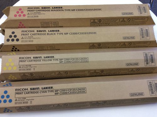 8 each RICOH AFICIO MPC3300 toners, Genuine - New in Box!