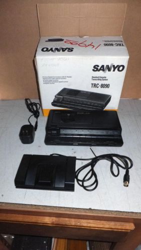 Used sanyo trc 8090 standard cassettetranscriber, foot pedal fs-56, power, warra for sale