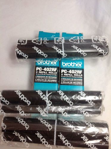 2 Genuine Brother PC-402RF Black Film Ribbon Refill Rolls NEW IN BOX