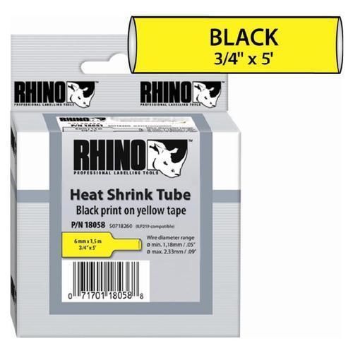 Dymo Rhinopro Shrink Tube 18058 3/4&#034; Blk/Ylw 18mm