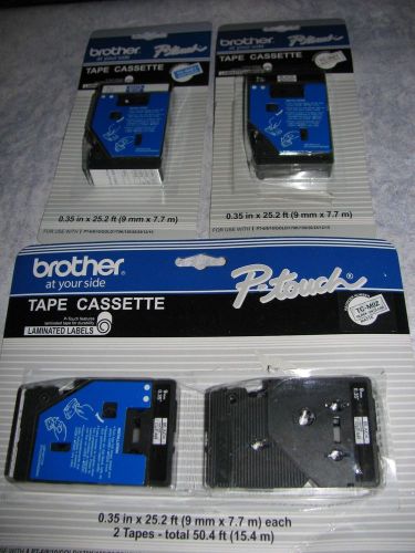 4 NEW Brother P-touch TC-20Z1, TC-64Z1 &amp; x2 TC-M0Z Label Tapes 3/8&#034; (9mm)