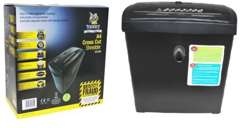 Texet a4 paper shredder cross cut style 12 litre compact &amp; stylish waste bin for sale