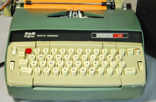 VINTAGE SCM Smith-Corona Electra 110 Portable Electric Typewriter w/ Hd Case+Key
