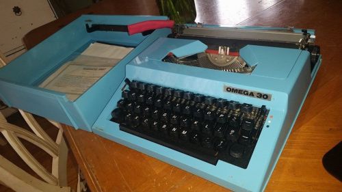 OMEGA 30 Manual Typewriter 1980s 1983 with Original Case Papers Antique Vintage