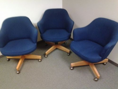 Lot of ( 3)  blue - antique 1979 heibert inc chairs for sale