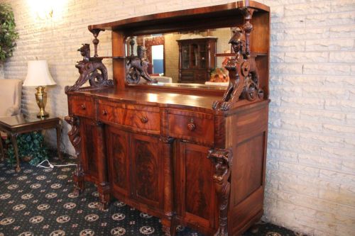 SOLID CHERRY WOOD HUTCH CABINET DISPLAY CASE