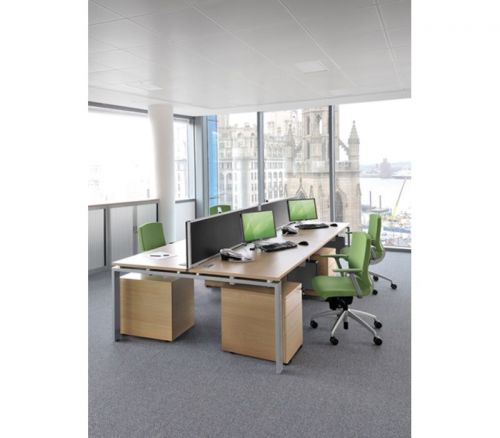 CALL CENTRE BENCH DESKS IN BEECH -  20 AVAILABLE