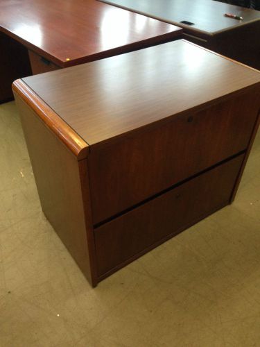 2 DRAWER LATERAL SZ FILE CABINET by NATIONAL OFFICE FURN in WALNUT COLOR WOOD
