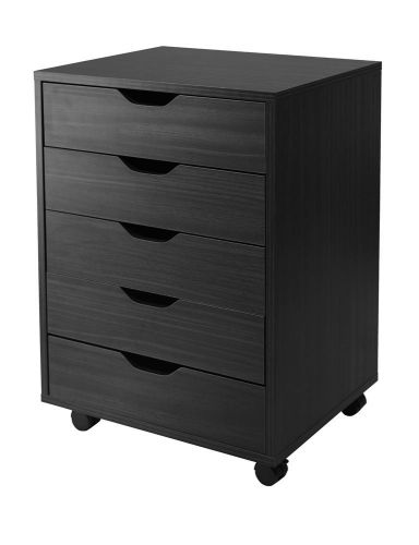 Winsome wood 20519 halifax cabinet for closet / office 5 drawers in black for sale