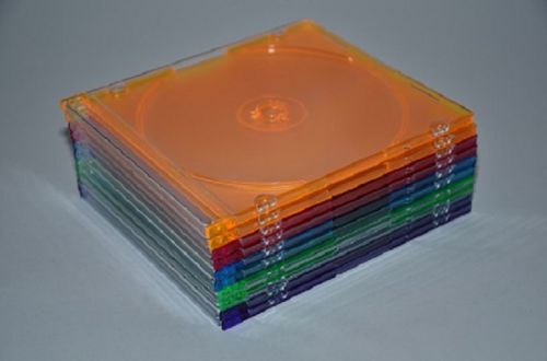 10 Memorex CD/DVD Slim Jewel Case Multi Color - Brand New