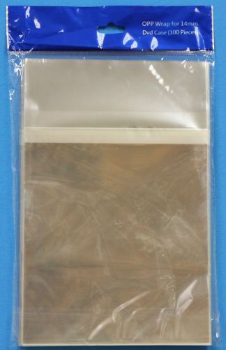 100-pk clear resealable opp plastic bag wrap for standar 14mm dvd case free ship for sale