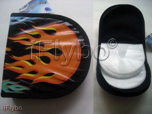 24 CD DVD Holder Wallet FIRE Print Zippered Case - NEW