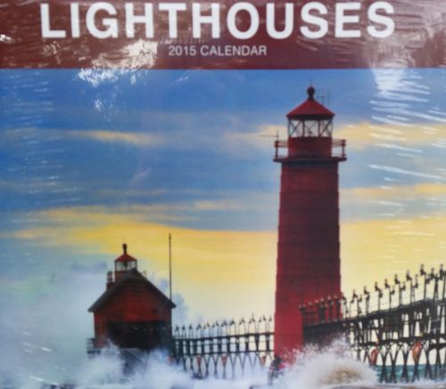 2015 LIGHTHOUSES Wall Calendar NEW SEALED Outdoor Scenic Nature Office