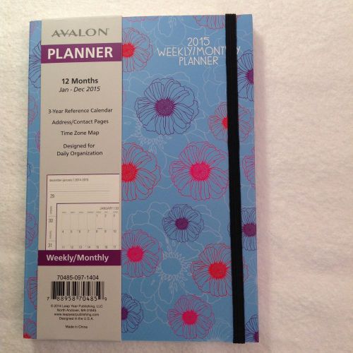 2015 Weekly/Monthly BLUE COLORFUL Planner * Avalon brand