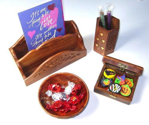 Pen/Pencil Holder+Eraser Holder+Candy Bowl+Letter/Paper Holder Gift Set.USA!!!