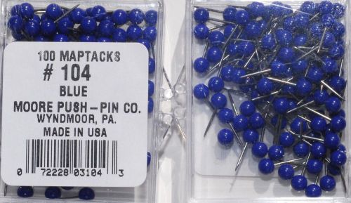 1/8 Inch Map Tacks - Dark Blue  by Moore Push Pin