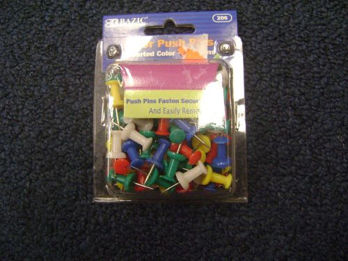 Colored Push Pins - Assorted Colors 100 Pins Sealed Box