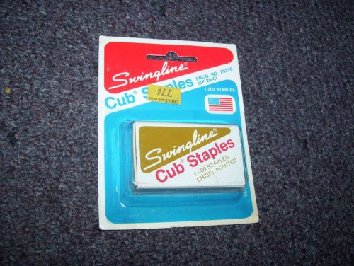 Vintage Box of 1000 Swingline Cub Staples - NIP New on Card