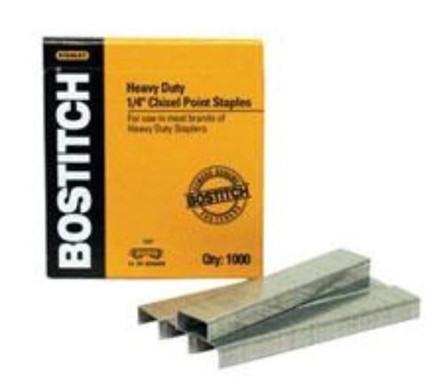 Stanley bostitch heavy duty staples 1000 count 1/4&#039;&#039; leg for sale