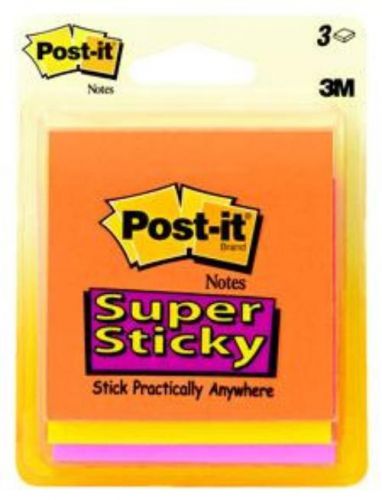 Post-it Super Sticky 3&#039;&#039; x 3&#039;&#039; Neon 3 Pack
