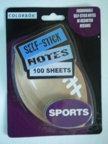 *new* ~ colorbok &#034;sports&#034; football fashionable self-stick notes ~ 100 sheets for sale