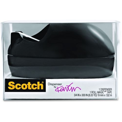 Scotch karim desktop tape dispenser - 1&#034; core - non-skid base - black for sale