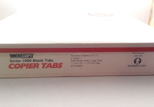 DocuCopy 90# Reverse Collated 3-2-1 Plain Paper Copier Tabs 1/3 Cut 3 Hole #1031