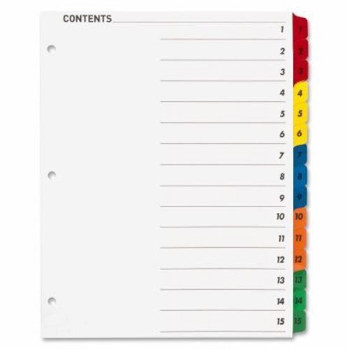Sparco Index Dividers W/Table Of Contents,15-Tab, 1-15, Multi (SPR21904)