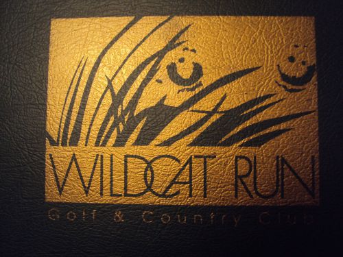 Wildcat Run Golf Country Club green three ring binder, reinforced metal corners