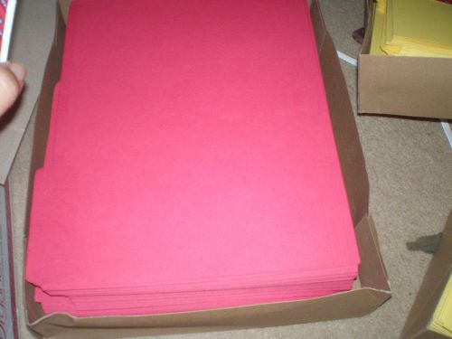 A Box of Smead Red Folders 1/3- cut tabs 100 count each box Made in USA