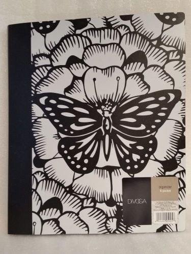 Divoga  butterfly 6 pocket organizer  ~ butterfly design black/white/lime for sale