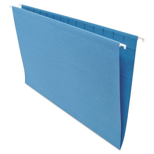 Hanging File Folders, 1/5 Tab, 11 Point Stock, Legal, Blue, 25/Box