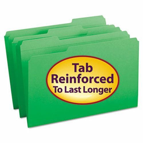 Smead File Folders, 1/3 Cut, Reinforced Top Tab, Green, 100 per Box (SMD17134)