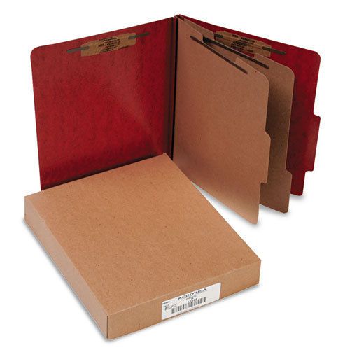 Presstex 20-point classification folders, letter, six-section, red, 10/box for sale