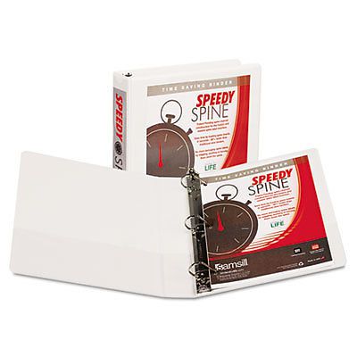 Speedy Spine Angle-D Ring View Binder, 11 x 8-1/2, 1-1/2&#034; Capacity, White