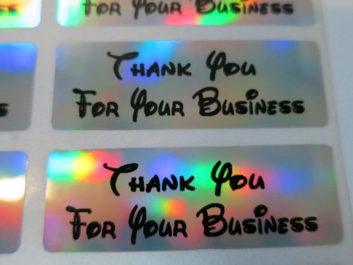 400 Disney Font Silver Holographic Thank You for your business Stickers Labels