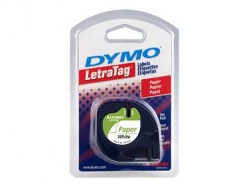 Dymo letratag - paper tape - black on white - roll (0.47 in x 13.1 ft) 2 r 10697 for sale
