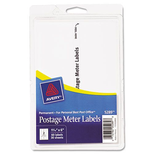 Postage meter labels for personal post office e700, 1-3/16 x 6, white, 60/pack for sale