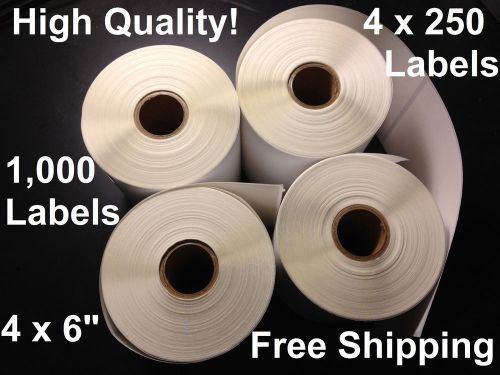4 rolls (1,000 labels) 4x6 direct thermal labels 250/roll zebra 2844 eltron for sale