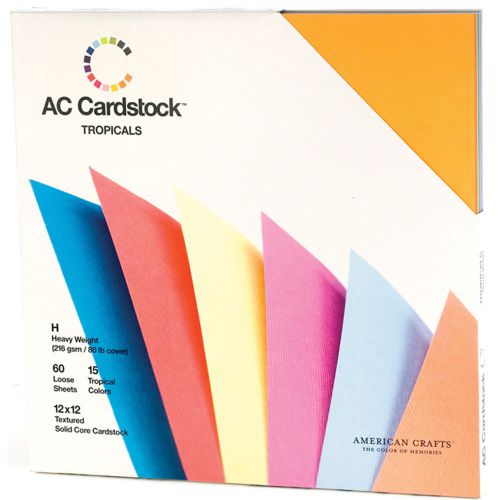 American Crafts Seasonal Cardstock Pack 12-in x 12-in 60/Pkg Tropicals