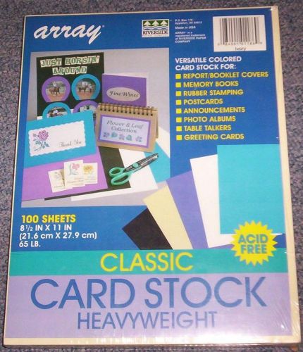 ARRAY Ivory Cardstock, 65 lb., 8.5x11, 100 shts, acid free-NIP-NR