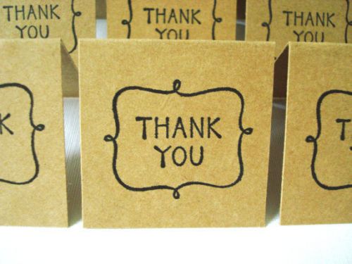 12 Kraft Mini Thank You Cards - 2x2 Blank Enclosure Packing Supplies